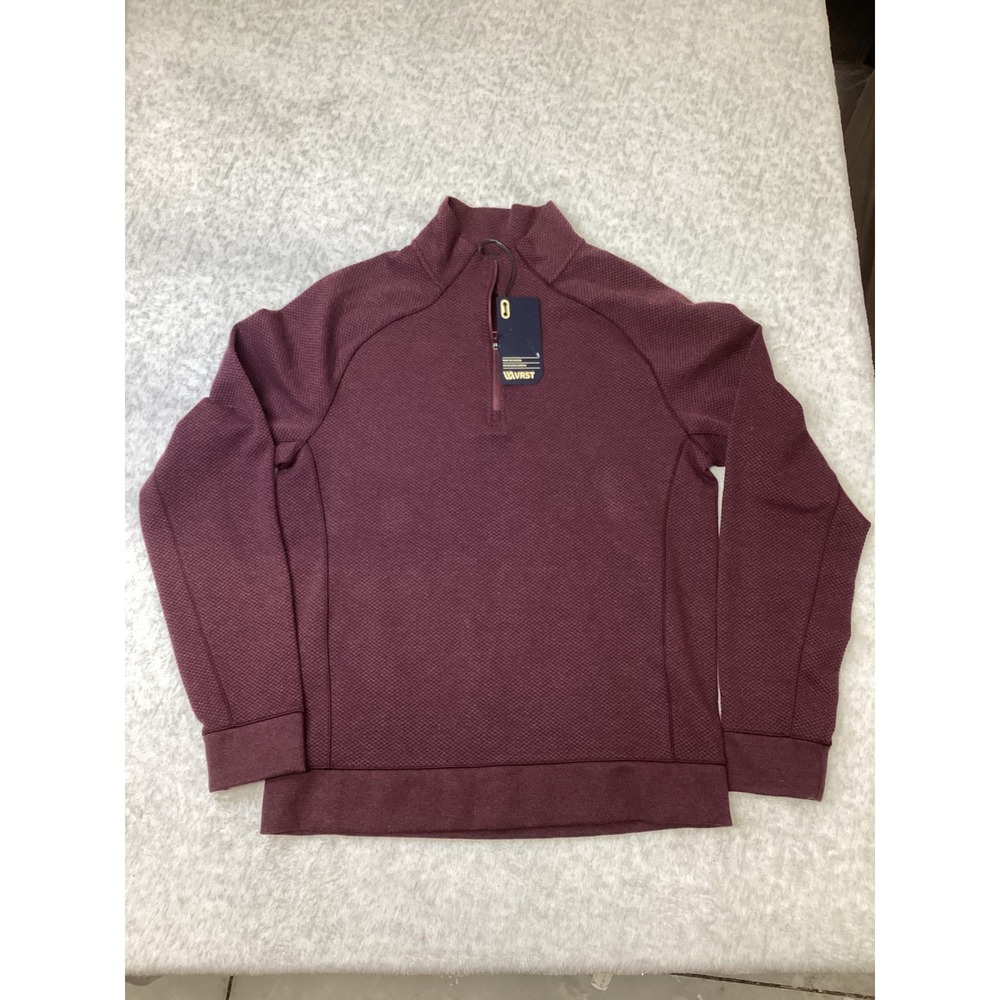 VRST Recharge Pebble 1/4 Zip Pullover Mens Small Burgundy Plum MAX251201ZZZ